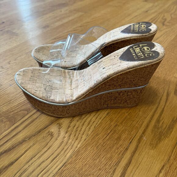 Love and Liberty‎ Womens Size 8 Cork Wedge Sandals - Picture 2 of 5